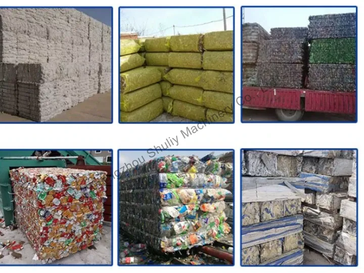 waste bales by Shuliy hydraulic baling press