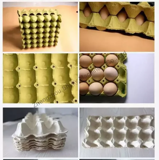 Productos finales de la máquina de bandejas de huevos.