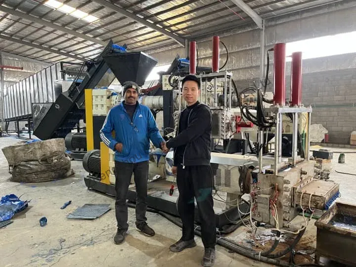 successful installation of plastic granules making machine