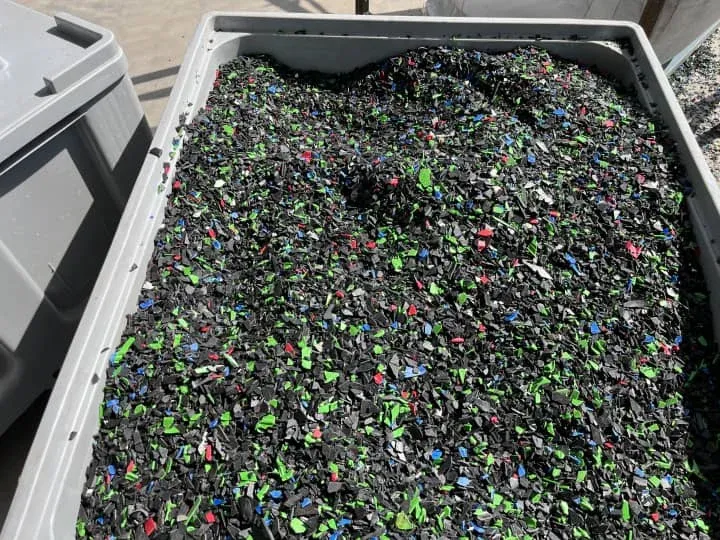 products after shredding PVC