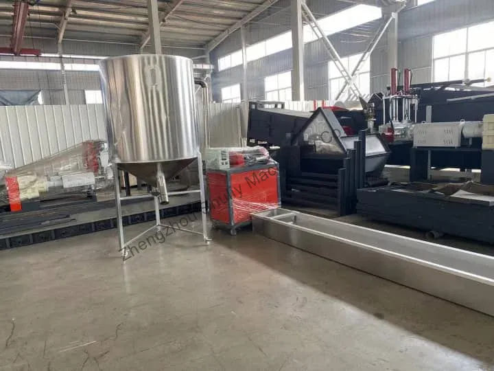 water tank, pellet cutter and silo for plastic recycling pelletizing machine
