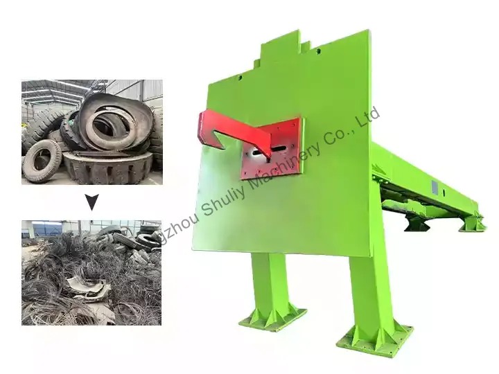 OTR tire debeader machine