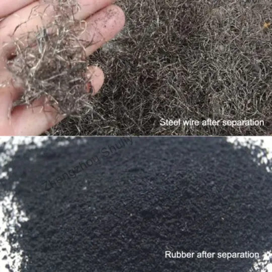 steel wires and rubber granules