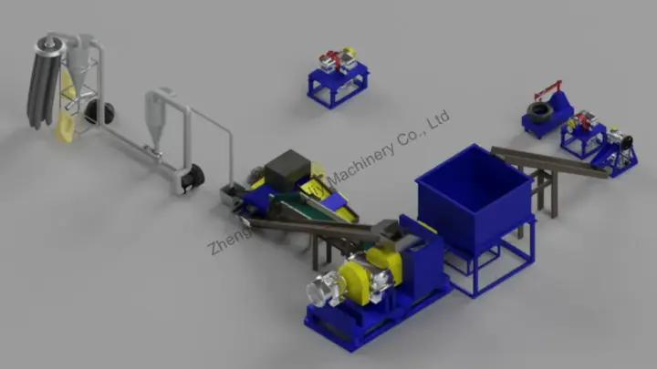 waste tire recycling production line for sale