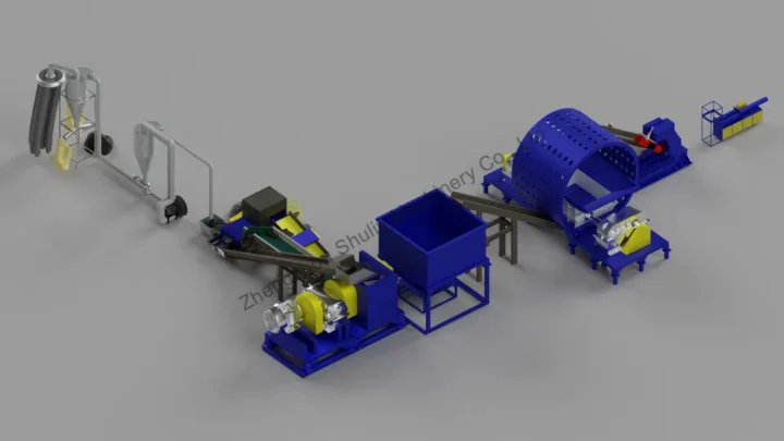 ligne de production de poudre de pneus entièrement automatique