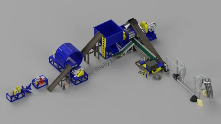 perfect match of tire shredding & grinding line