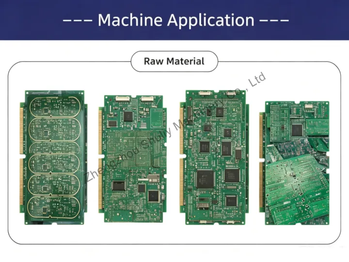 raw material for PCB recycling machine plant