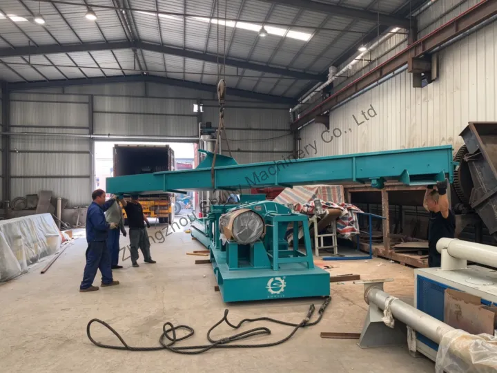 tire recycling machine loading
